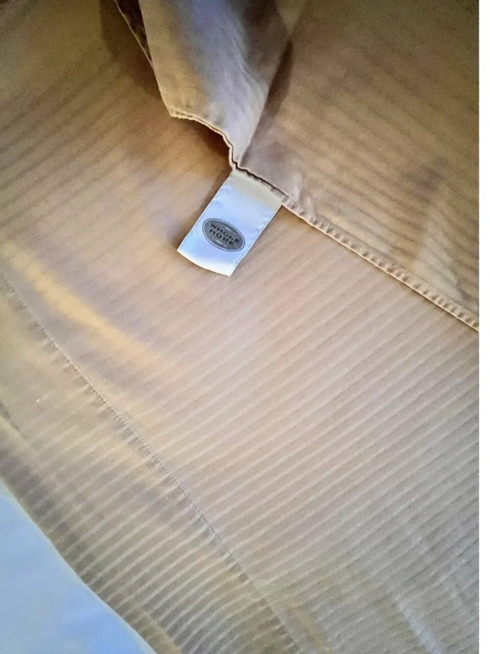 SEARS KING California 3 pc 1) Flat 2) Std Pillowcases Gold Jacquard 100% Cotton